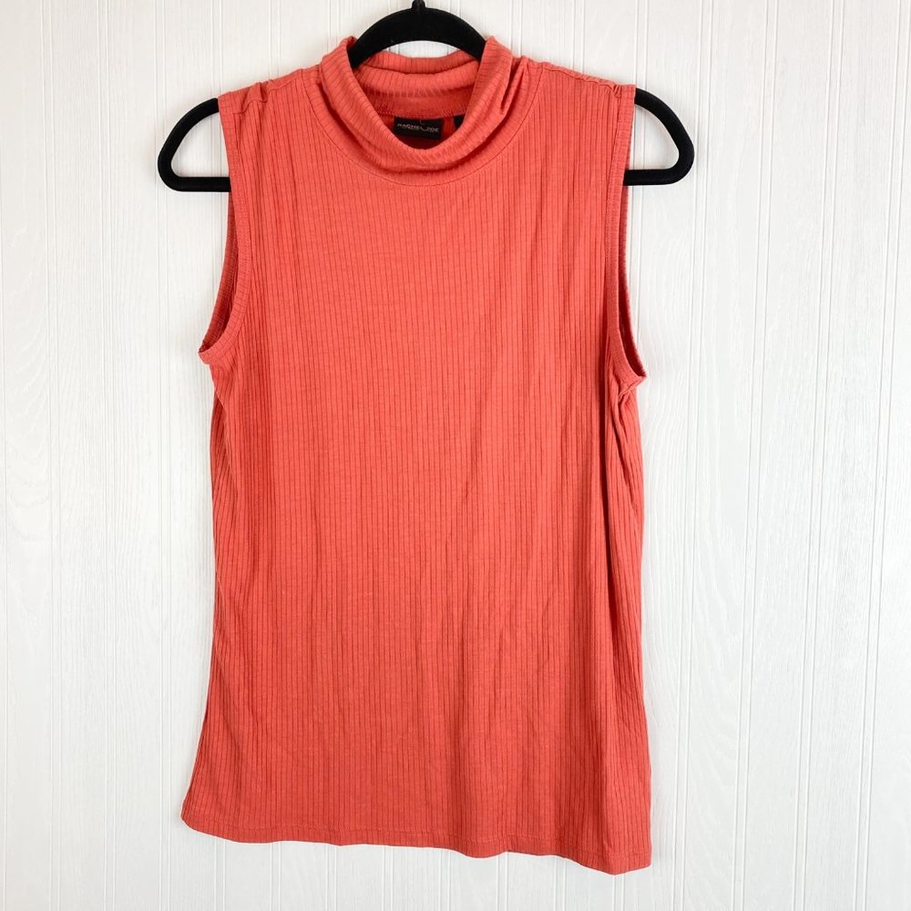 Rachel Zoe orange sleeveless blouse size‎ Large ribbed